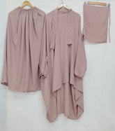 premium Tea Pink New 3-Piece Jilbab Set